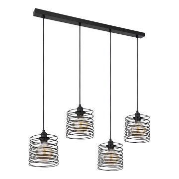 Globo 15640-4H - Lampadario a sospensione su cavo TILLY 4xE27/60W/230V nero