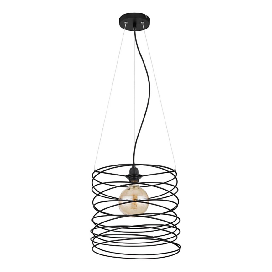 Globo 15640H - Lampada a sospensione su cavo TILLY 1xE27/60W/230V nera