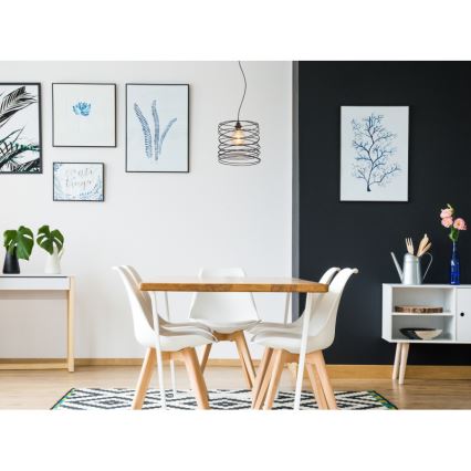 Globo 15640H - Lampada a sospensione su cavo TILLY 1xE27/60W/230V nera