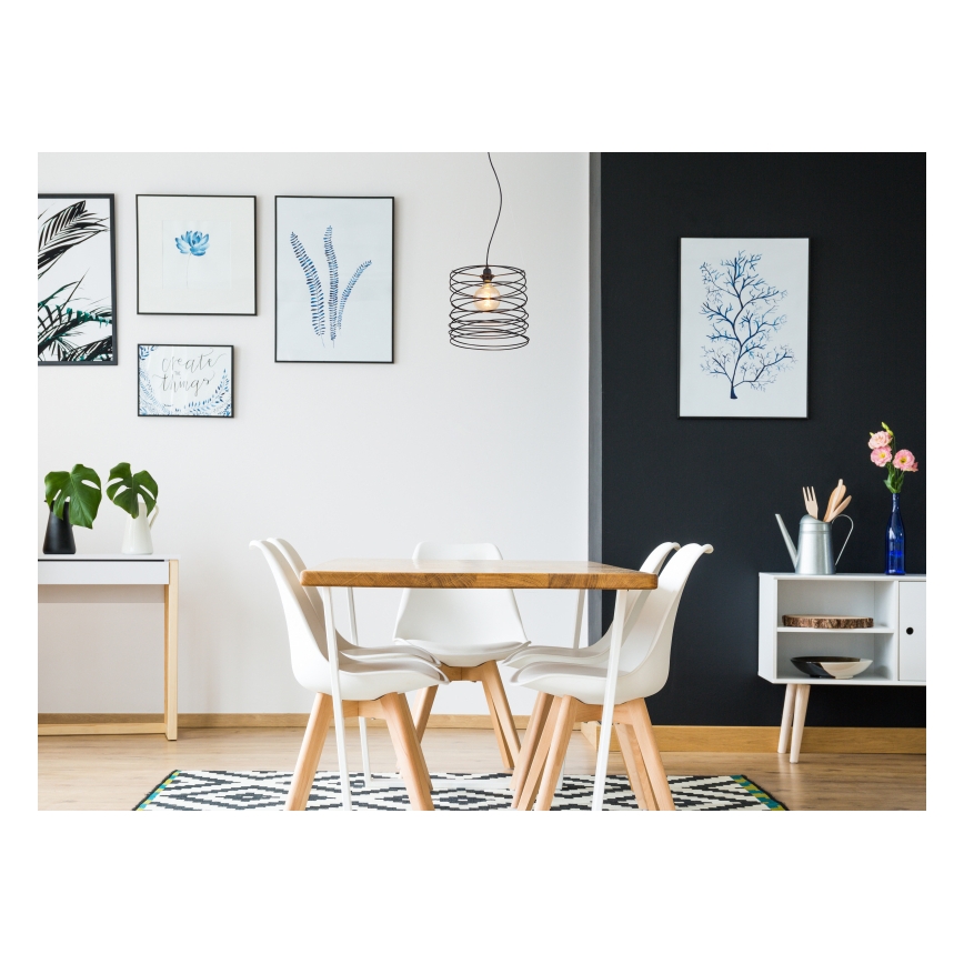 Globo 15640H - Lampada a sospensione su cavo TILLY 1xE27/60W/230V nera