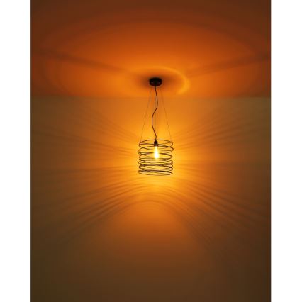 Globo 15640H - Lampada a sospensione su cavo TILLY 1xE27/60W/230V nera