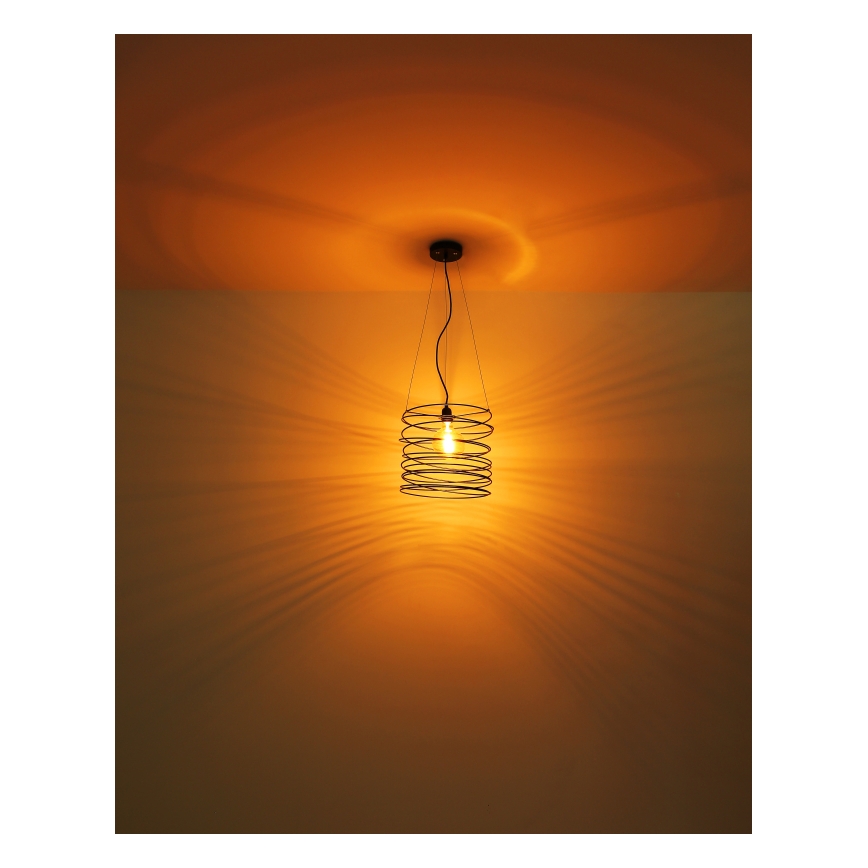 Globo 15640H - Lampada a sospensione su cavo TILLY 1xE27/60W/230V nera