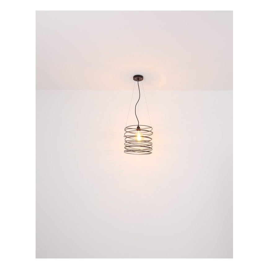 Globo 15640H - Lampada a sospensione su cavo TILLY 1xE27/60W/230V nera