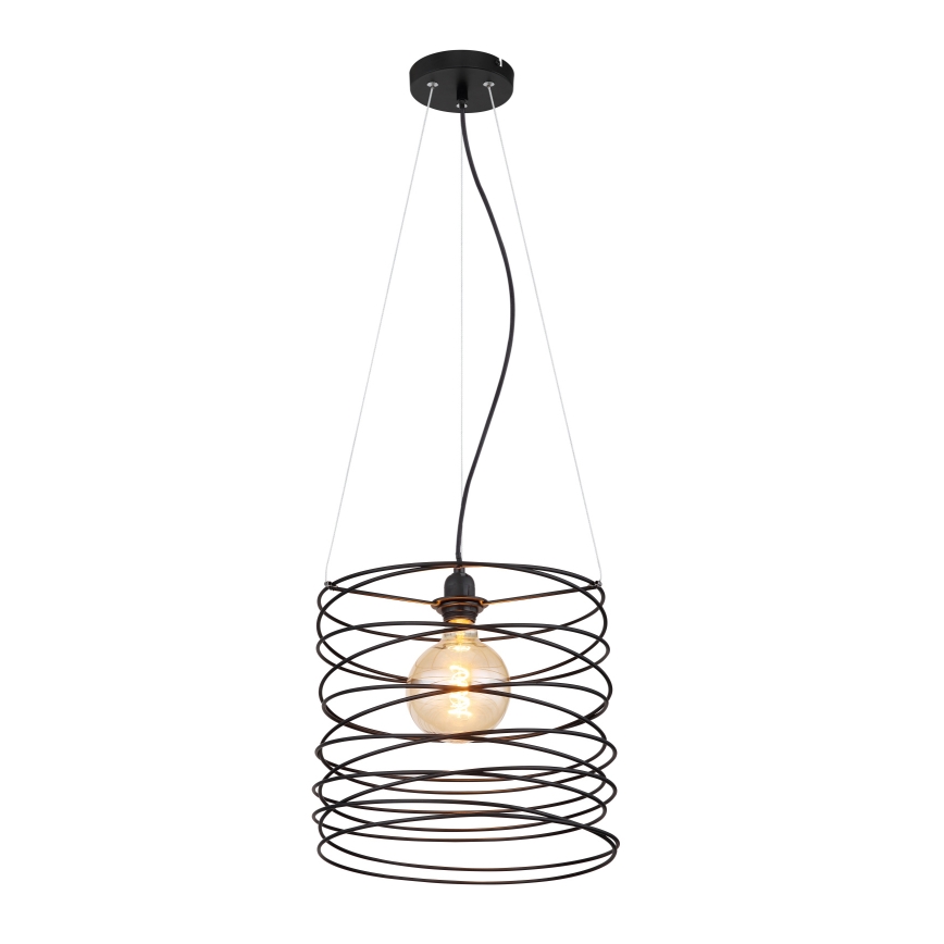 Globo 15640H - Lampada a sospensione su cavo TILLY 1xE27/60W/230V nera