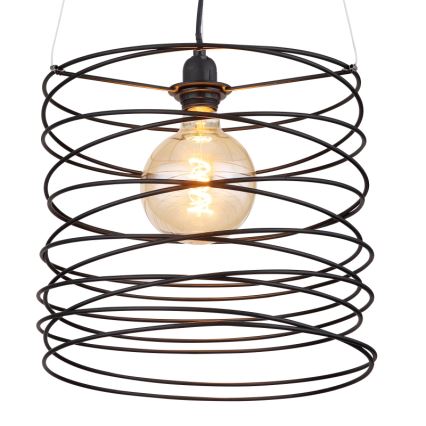 Globo 15640H - Lampada a sospensione su cavo TILLY 1xE27/60W/230V nera