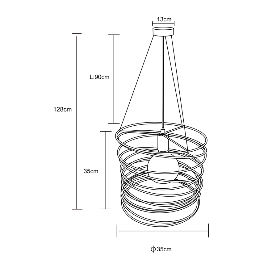 Globo 15640H - Lampada a sospensione su cavo TILLY 1xE27/60W/230V nera
