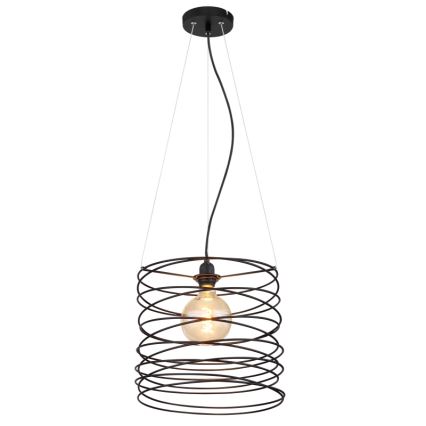 Globo 15640H - Suspension sur câble TILLY 1xE27/60W/230V, noire