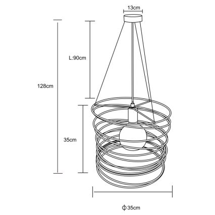 Globo 15640H - Suspension sur câble TILLY 1xE27/60W/230V, noire