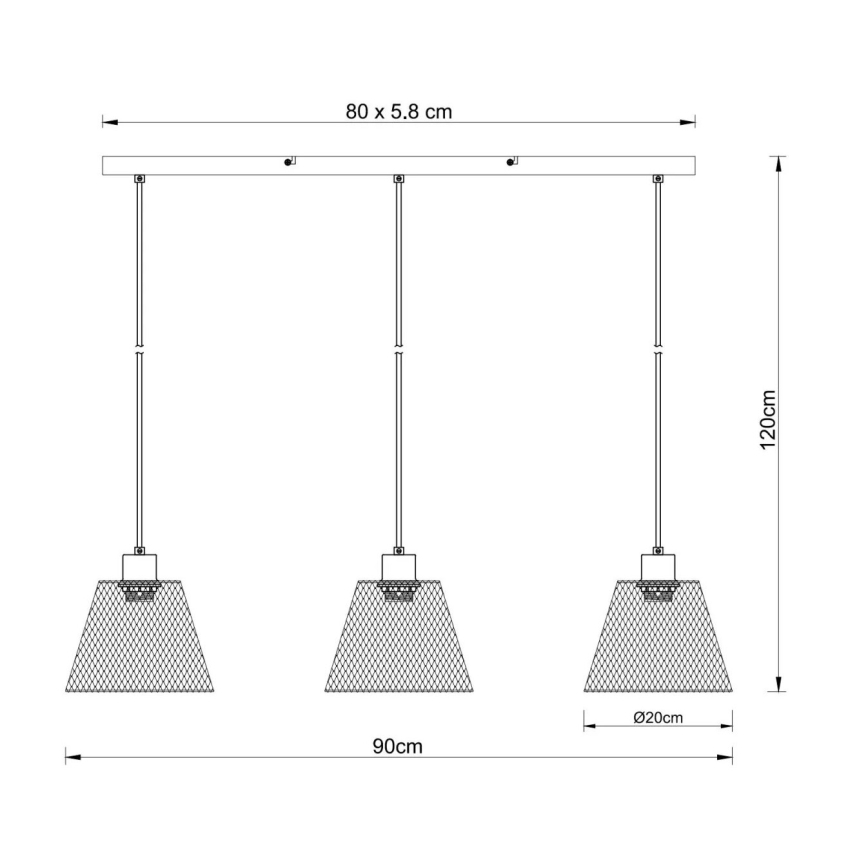 Globo - Suspension filaire 3xE27/40W/230V