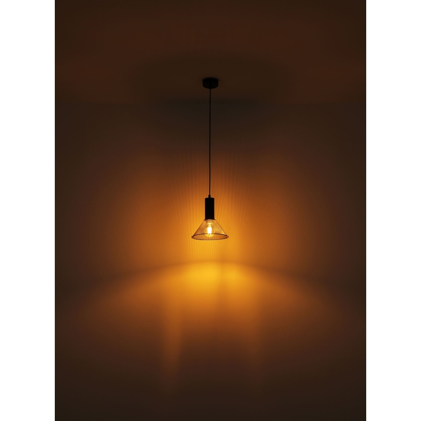 Globo - Lampadario a sospensione con filo 1xE27/60W/230V nero