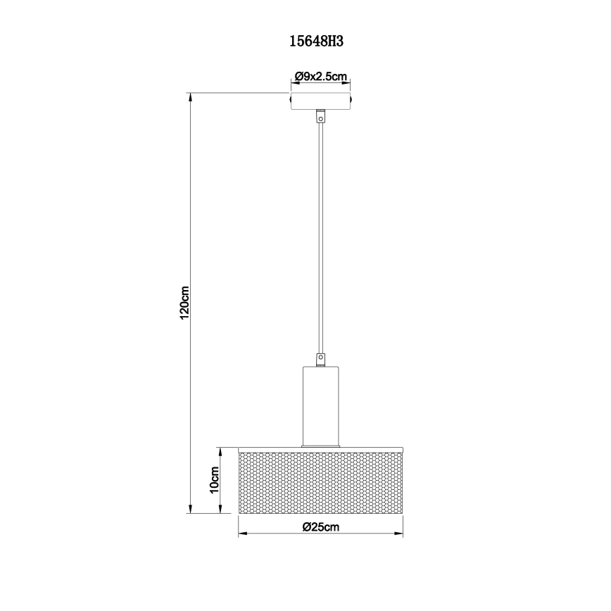 Globo - Lampadario a sospensione con filo 1xE27/60W/230V nero
