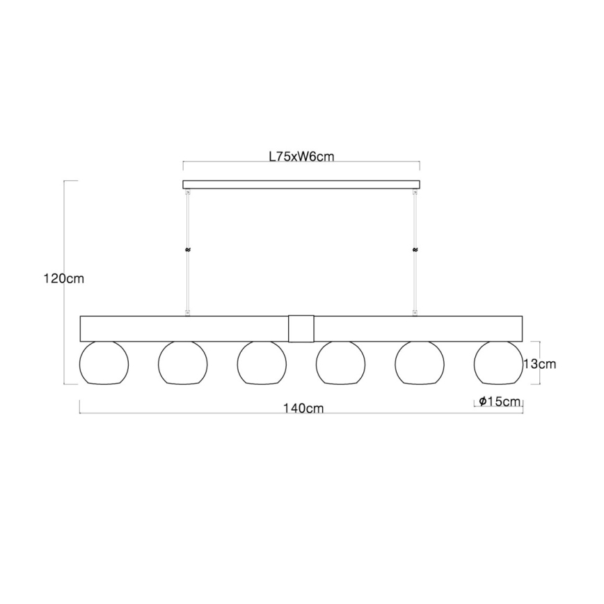 Globo - Lampadario a sospensione con cavo 6xE27/40W/230V