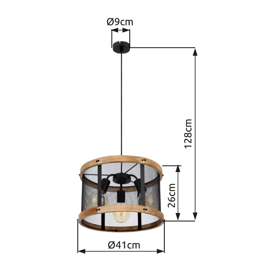 Globo - Suspension filaire 3xE27/40W/230V d. 40 cm
