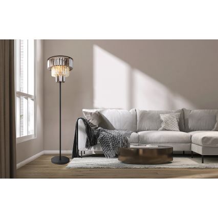 Globo - Lampadaire 3xE27/40W/230V d. 40 cm noir