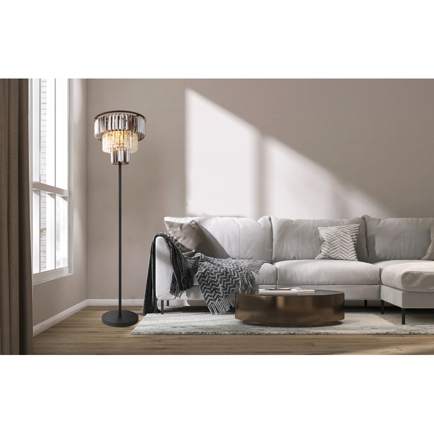 Globo - Lampadaire 3xE27/40W/230V d. 40 cm noir