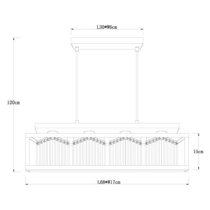 Globo - Lampadario a sospensione con cavo 4xE27/40W/230V