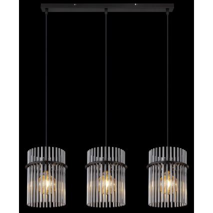 Globo - Suspension filaire 3xE27/60W/230V noir