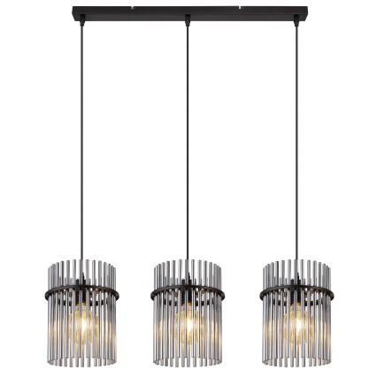 Globo - Suspension filaire 3xE27/60W/230V noir