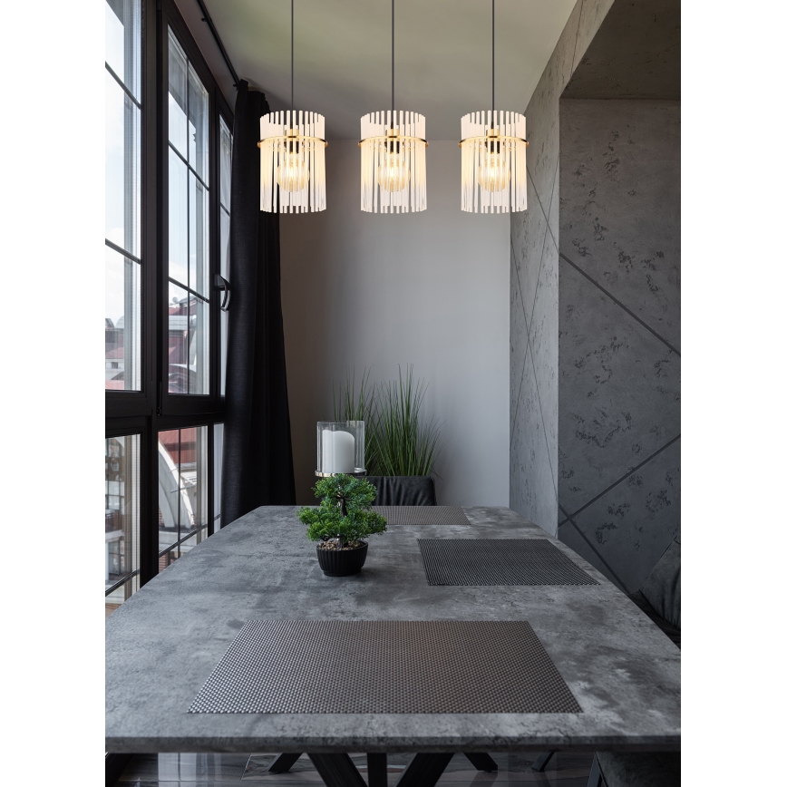 Globo - Lampadario a sospensione con filo 3xE27/60W/230V oro
