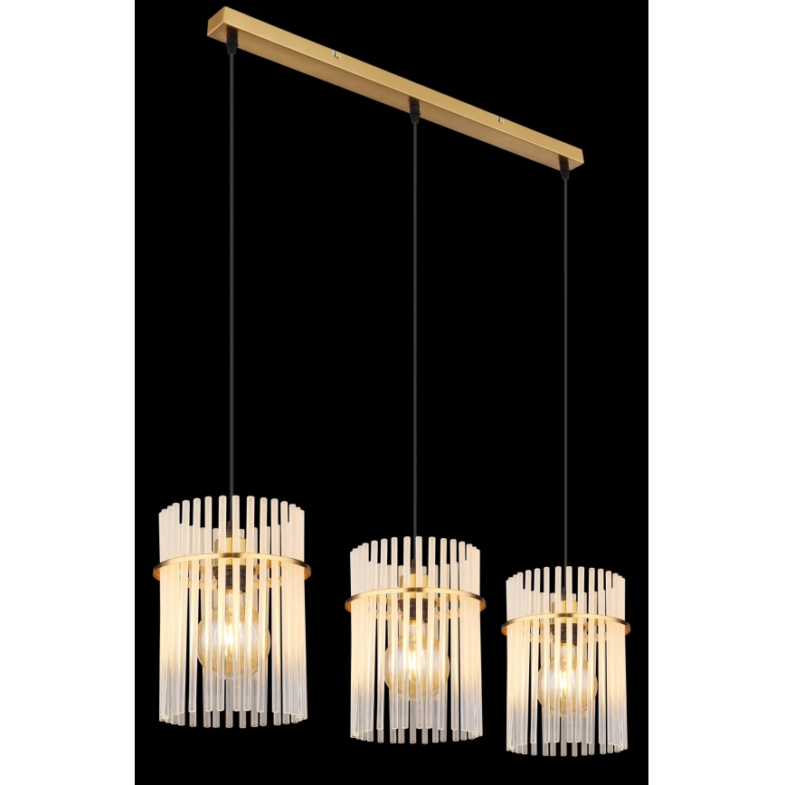 Globo - Lampadario a sospensione con filo 3xE27/60W/230V oro