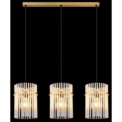 Globo - Lampadario a sospensione con filo 3xE27/60W/230V oro
