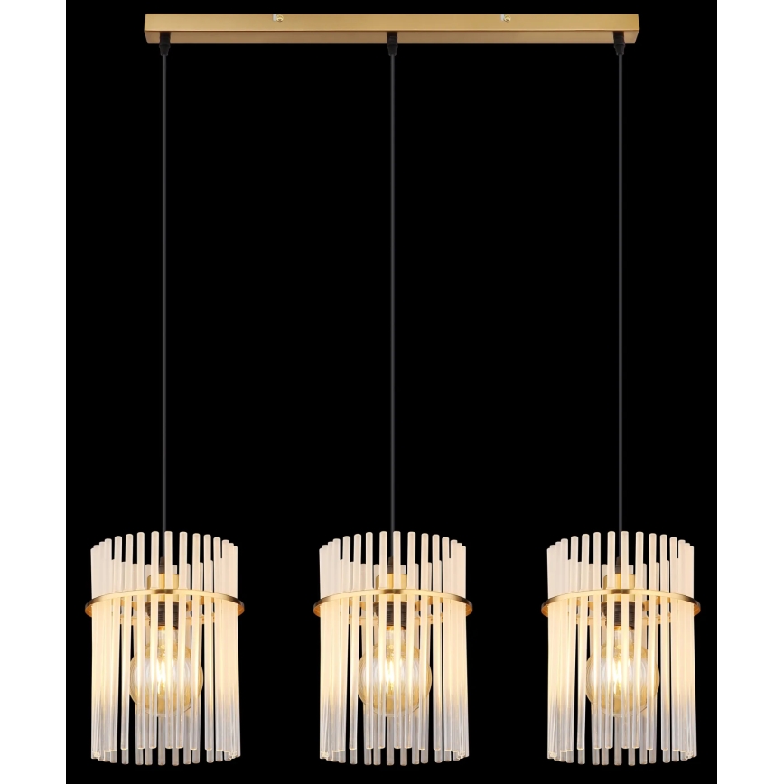 Globo - Lampadario a sospensione con filo 3xE27/60W/230V oro