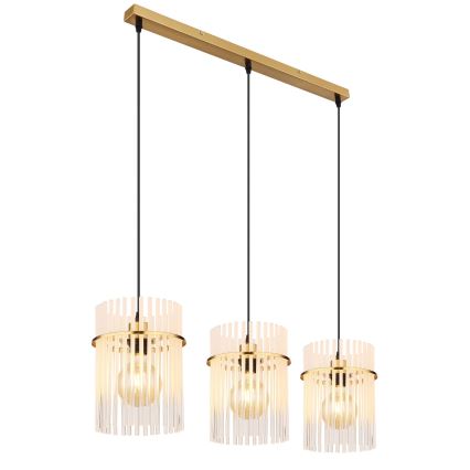 Globo - Lampadario a sospensione con filo 3xE27/60W/230V oro