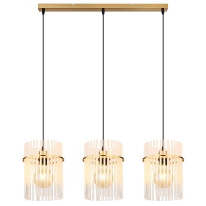 Globo - Lampadario a sospensione con filo 3xE27/60W/230V oro
