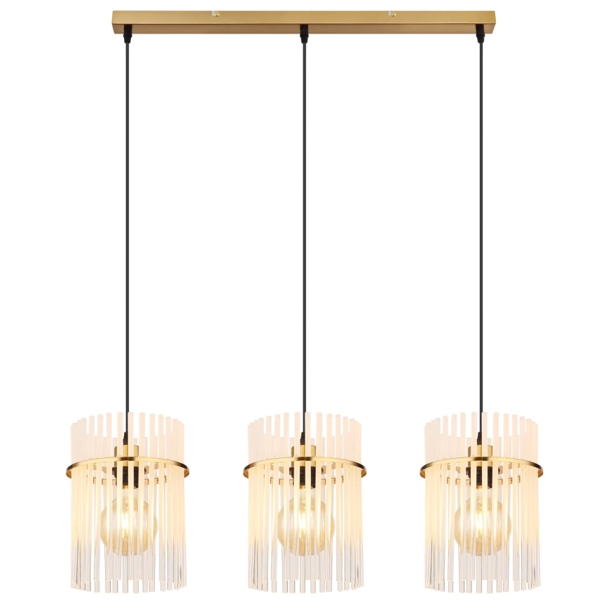 Globo - Lampadario a sospensione con filo 3xE27/60W/230V oro