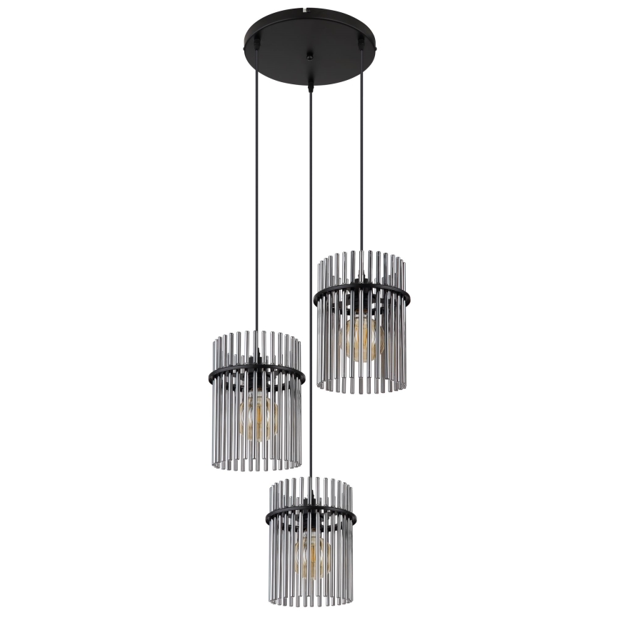 Globo - Hängeleuchte 3xE27/60W/230V d 47 cm schwarz