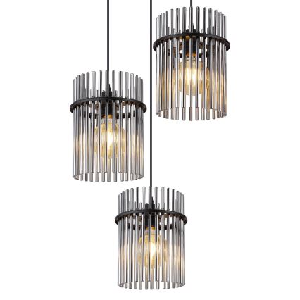 Globo - Suspension filaire 3xE27/60W/230V d. 47 cm noir