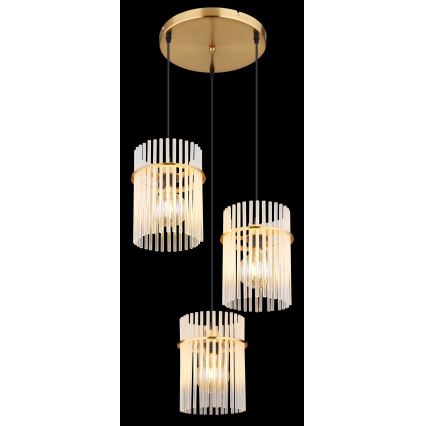 Globo - Hängeleuchte 3xE27/60W/230V d 47 cm golden