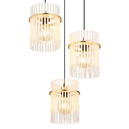 Globo - Hängeleuchte 3xE27/60W/230V d 47 cm golden