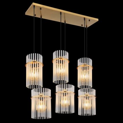 Globo - Hängeleuchte an Kabel 6xE27/60W/230V goldfarben