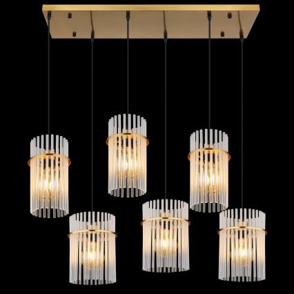 Globo - Suspension sur câble 6xE27/60W/230V dorée