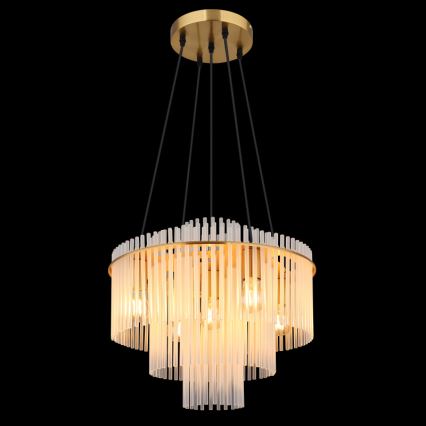 Globo - Suspension sur câble 5xE27/60W/230V dorée
