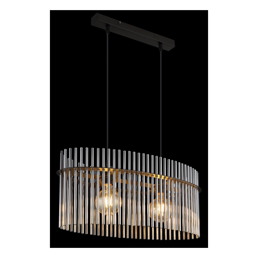 Globo - Suspension filaire 2xE27/60W/230V noir