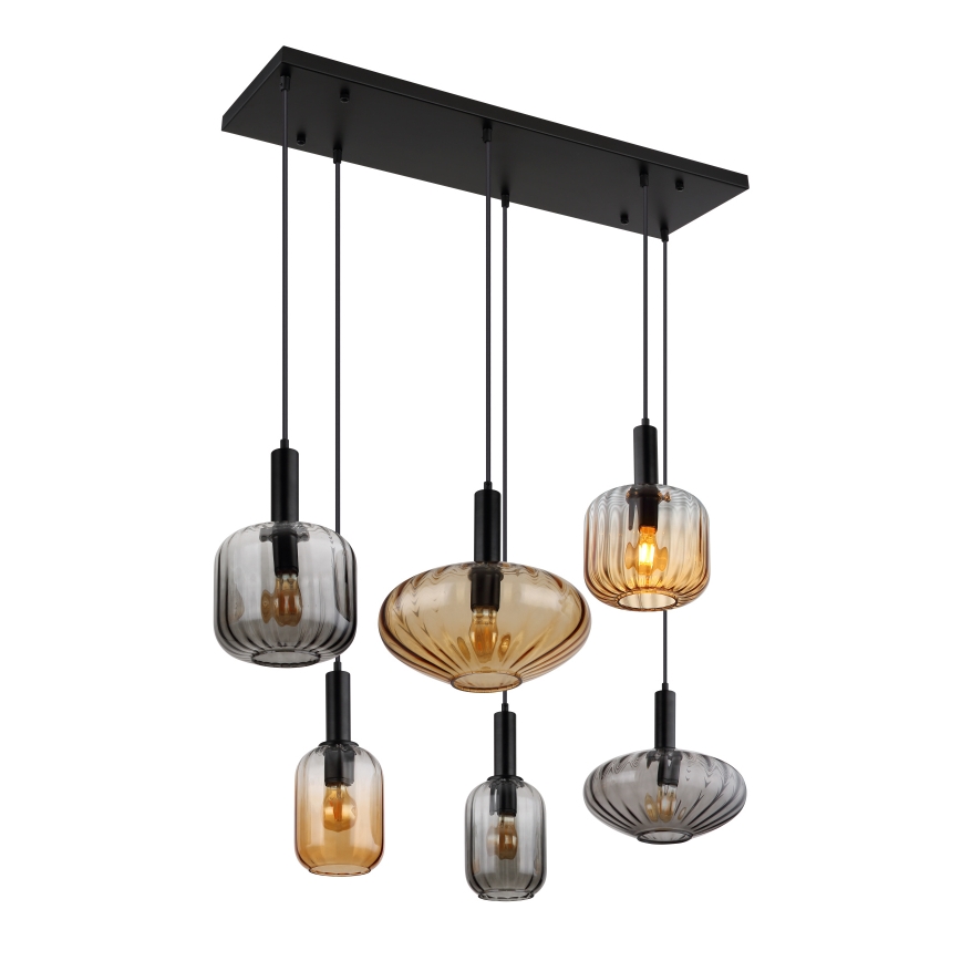 Globo - Lampadario a sospensione su cavo 6xE27/60W/230V