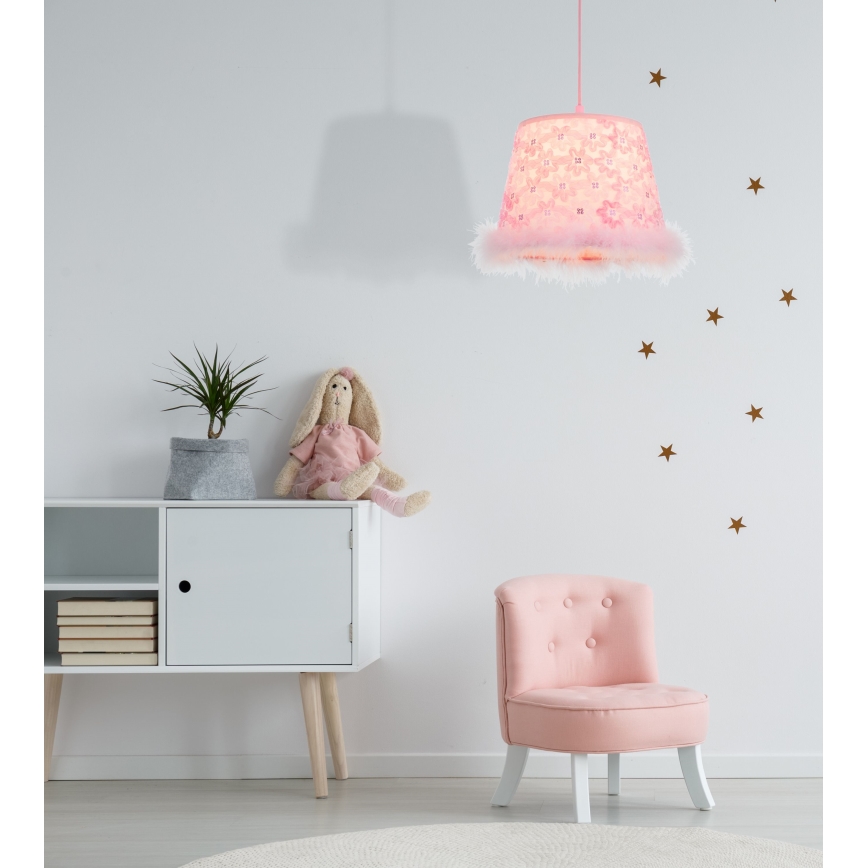 Globo - Lampadario a sospensione per bambini 1xE27/60W/230V rosa