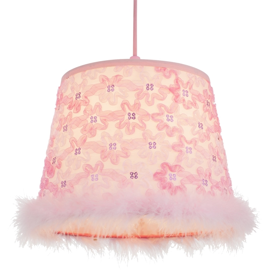 Globo - Lampadario a sospensione per bambini 1xE27/60W/230V rosa