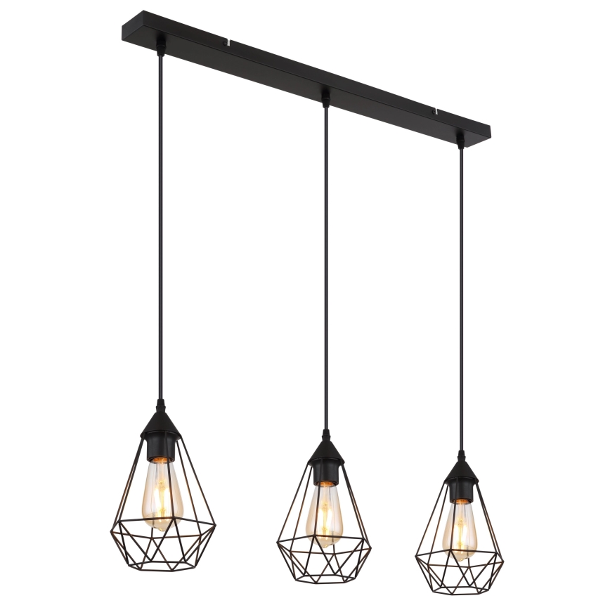 Globo - Suspension filaire 3xE27/60W/230V