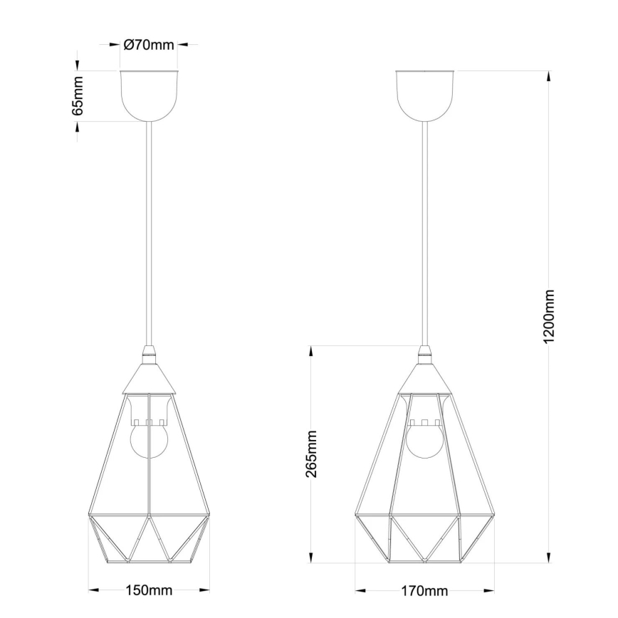 Globo - Suspension filaire 1xE27/60W/230V d. 17 cm