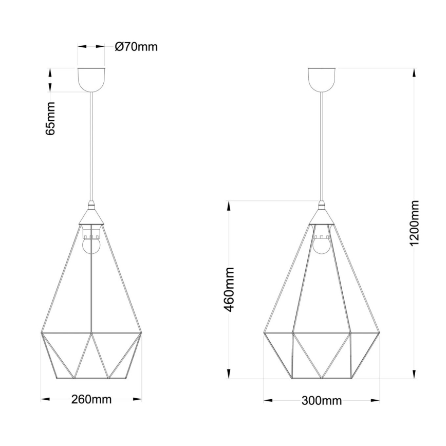 Globo - Lampadario a sospensione con filo 1xE27/60W/230V diametro 30 cm