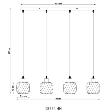 Globo - Lampadario a sospensione con filo 4xE27/25W/230V
