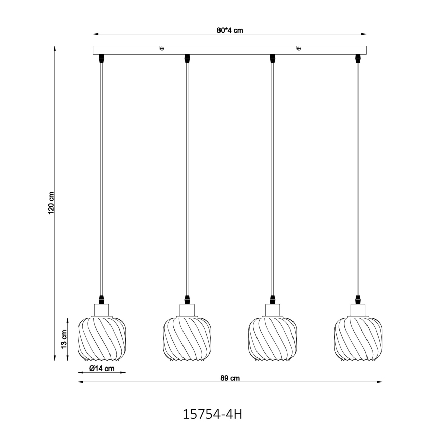 Globo - Lampadario a sospensione con filo 4xE27/25W/230V