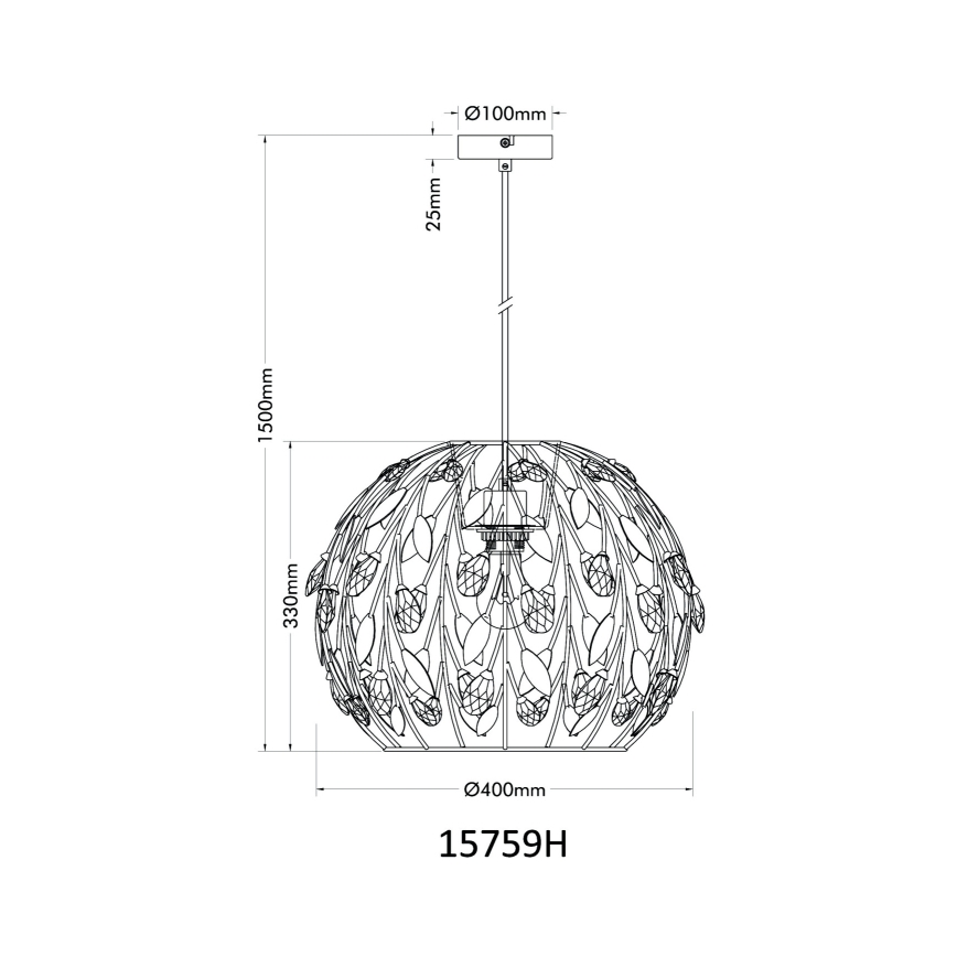 Globo - Suspension filaire 1xE27/40W/230V d. 40 cm