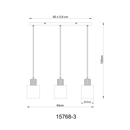 Globo - Lampadario a sospensione su cavo 3xE27/25W/230V