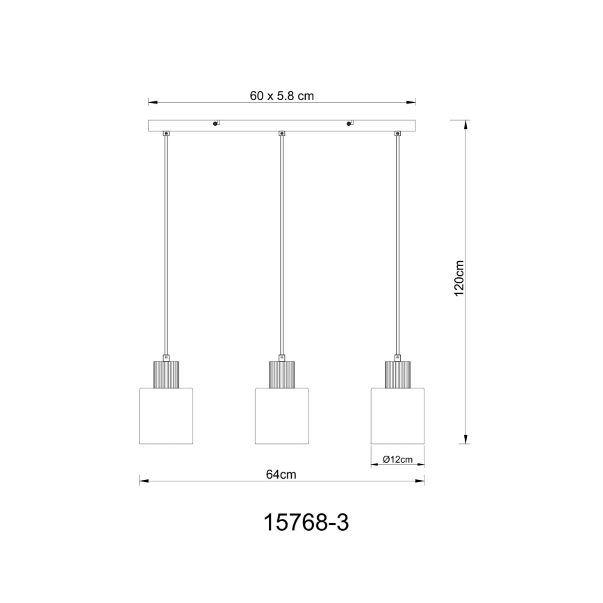 Globo - Suspension sur câble 3xE27/25W/230V
