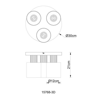 Globo - Plafoniera a soffitto 3xE27/25W/230V Ø 30 cm