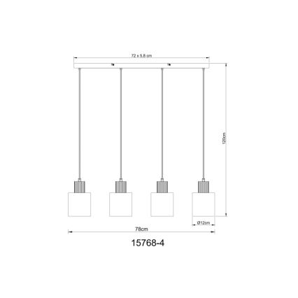 Globo - Suspension filaire 4xE27/25W/230V noir